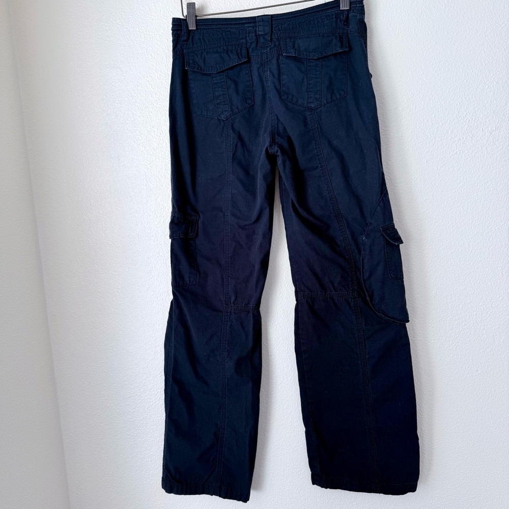 Brandy Melville Kim Cargo Pants Navy Blue Ripstop - Size Small EUC - Picture 8 of 16